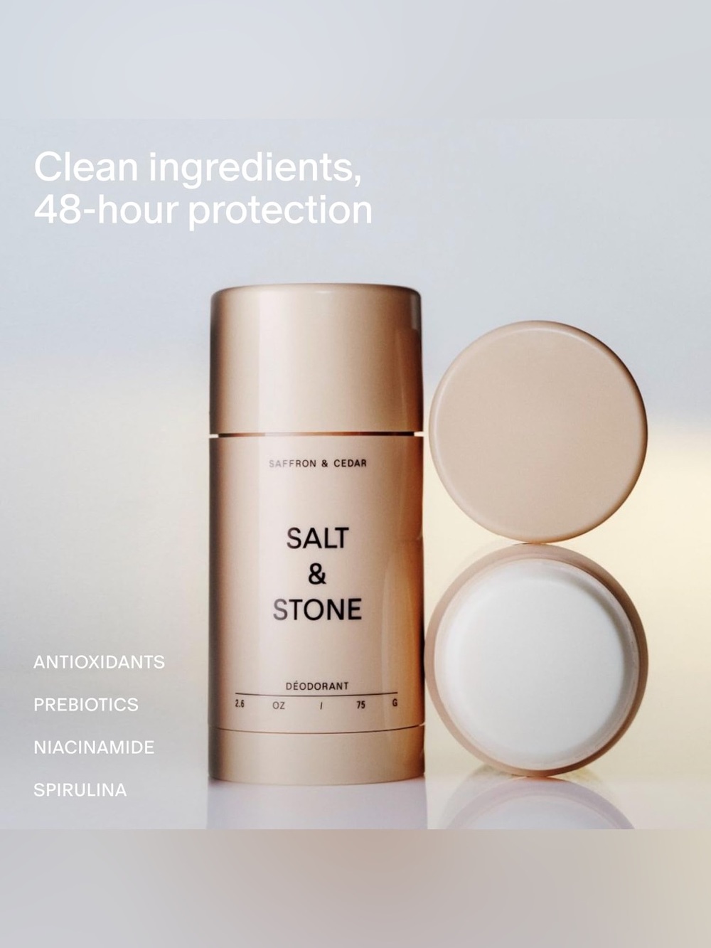 Salt & Stone Saffron & Cedar Deodorant Stick - Cream